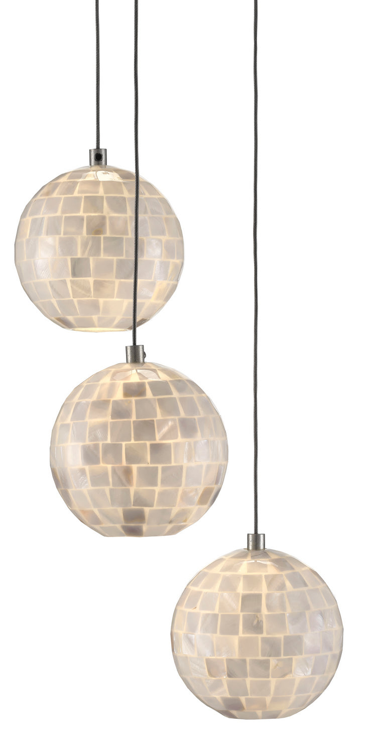 Currey and Company 9000-0717 Three Light Pendant, Pearl