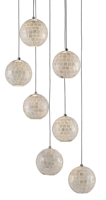 Currey and Company 9000-0718 Seven Light Pendant, Pearl