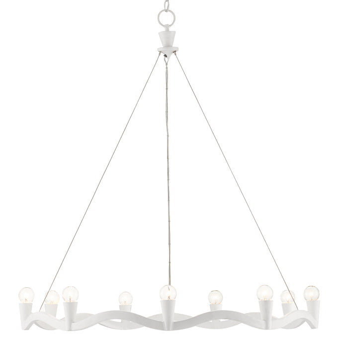 Currey and Company 9000-0730 Nine Light Chandelier, Gesso White
