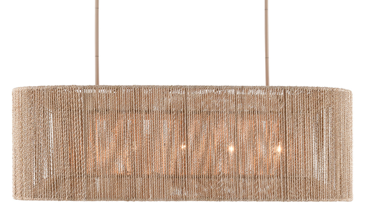 Currey and Company 9000-0737 Five Light Chandelier, Natural Rope/Beige