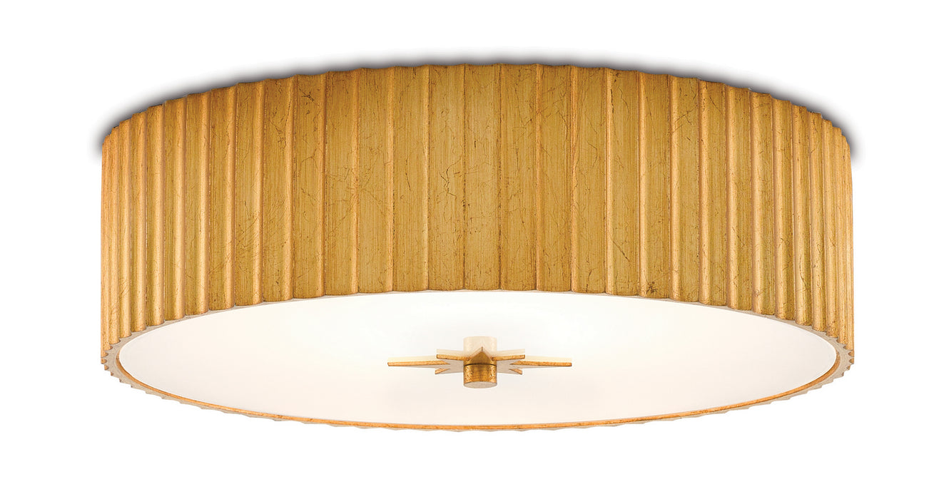 Currey and Company 9999-0053 LED Flush Mount, Gold Leaf