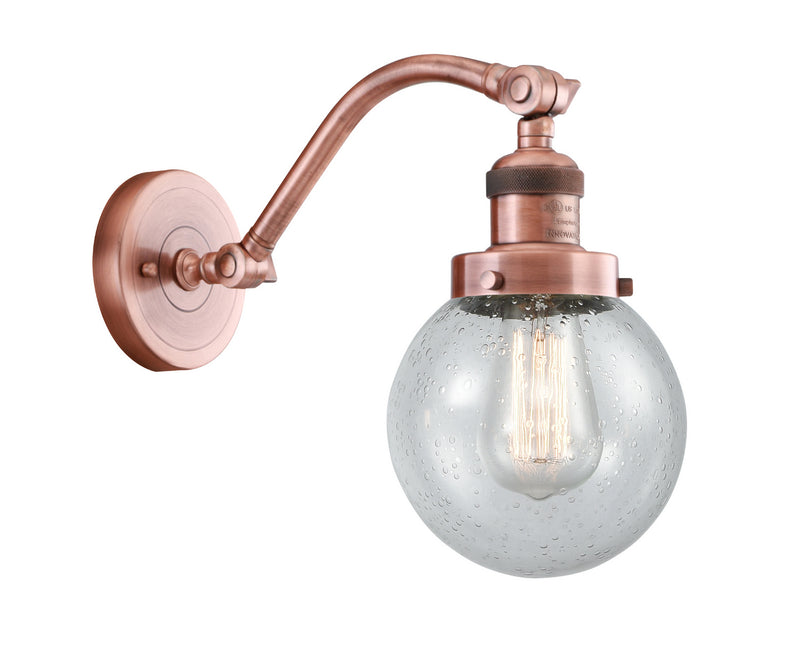 Innovations 515-1W-AC-G204-6 One Light Wall Sconce, Antique Copper