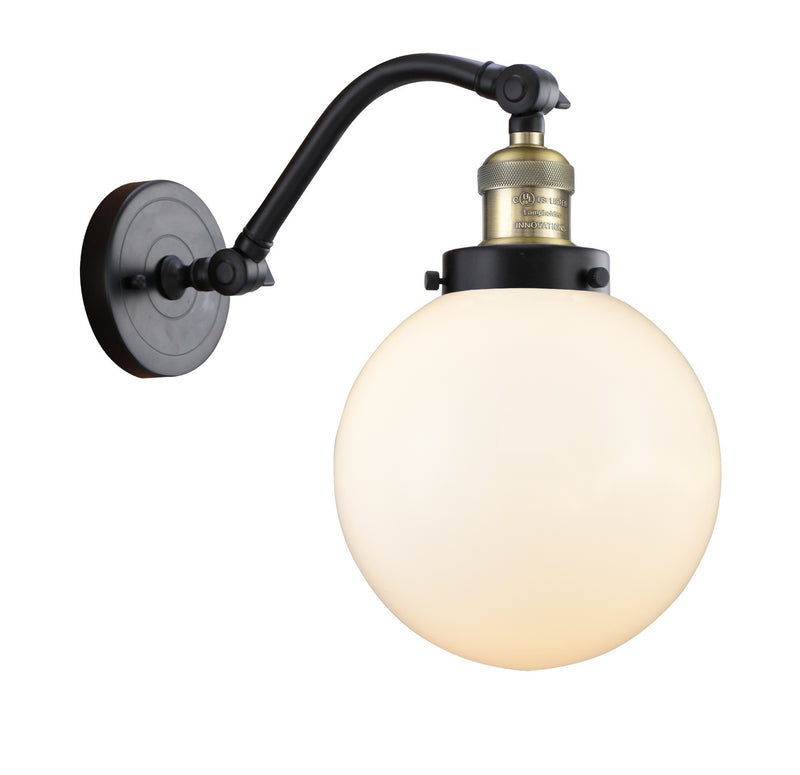 Innovations 515-1W-BAB-G201-8 One Light Wall Sconce, Black Antique Brass