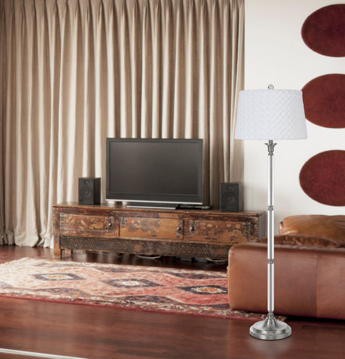 Cal Lighting BO-2998FL One Light Floor Lamp, Brushed Steel