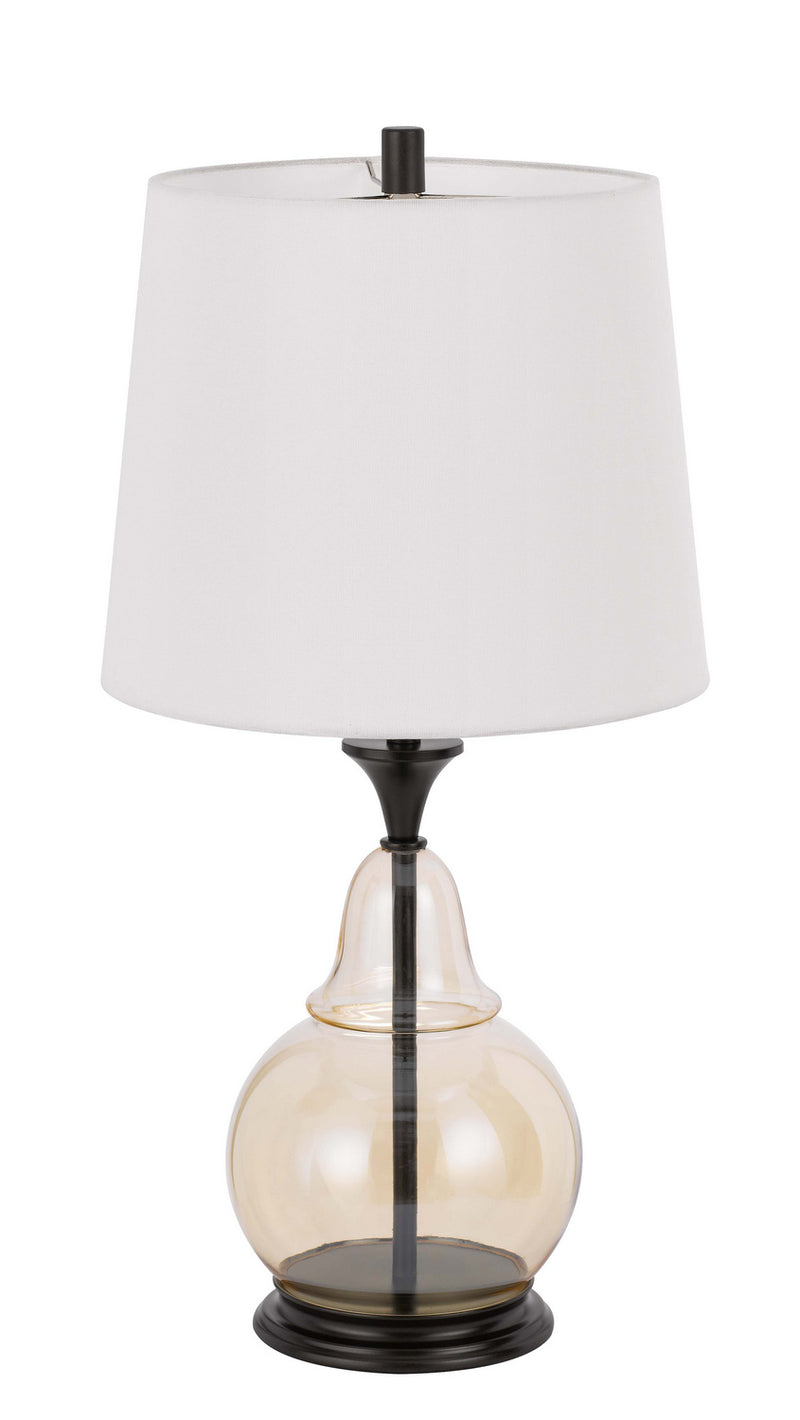 Cal Lighting BO-3003TB One Light Table Lamp, Clear/Dark Bronze