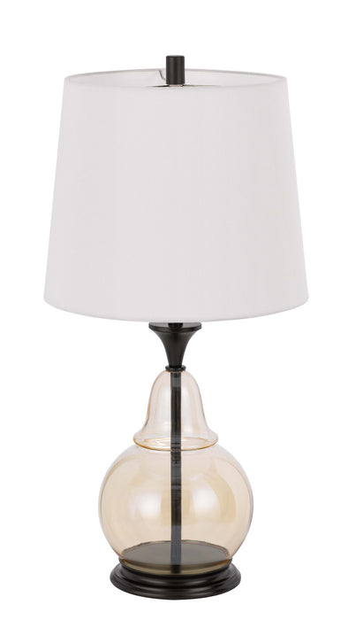 Cal Lighting BO-3003TB One Light Table Lamp, Clear/Dark Bronze
