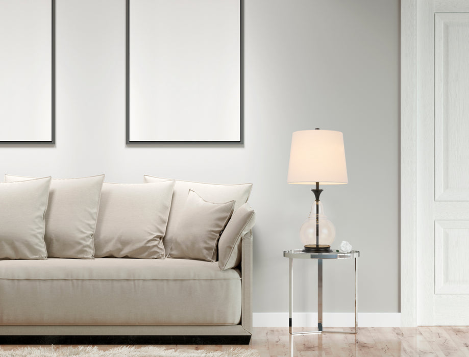 Cal Lighting BO-3003TB One Light Table Lamp, Clear/Dark Bronze