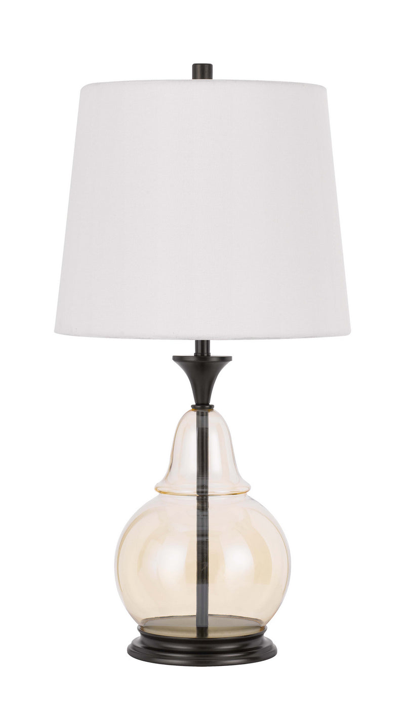 Cal Lighting BO-3003TB One Light Table Lamp, Clear/Dark Bronze