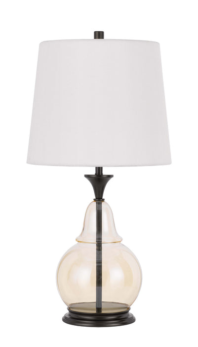 Cal Lighting BO-3003TB One Light Table Lamp, Clear/Dark Bronze