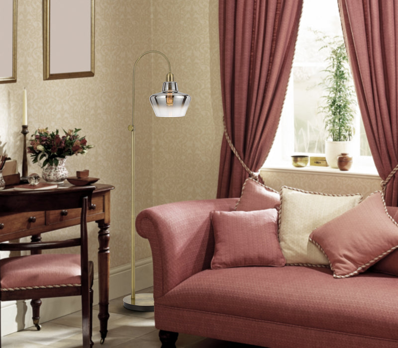 Cal Lighting BO-3007FL One Light Floor Lamp, Antique Brass