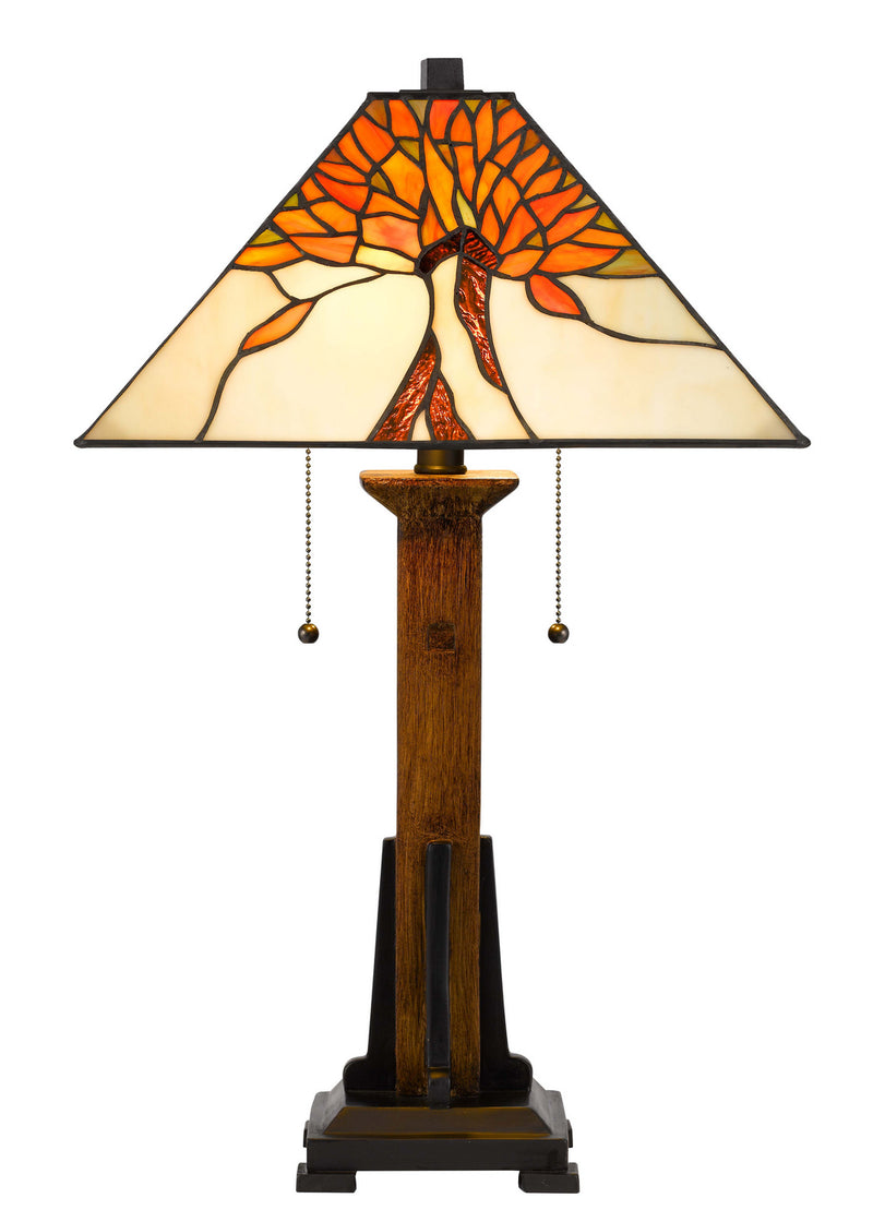 Cal Lighting BO-3010TB Two Light Table Lamp, Tiffany