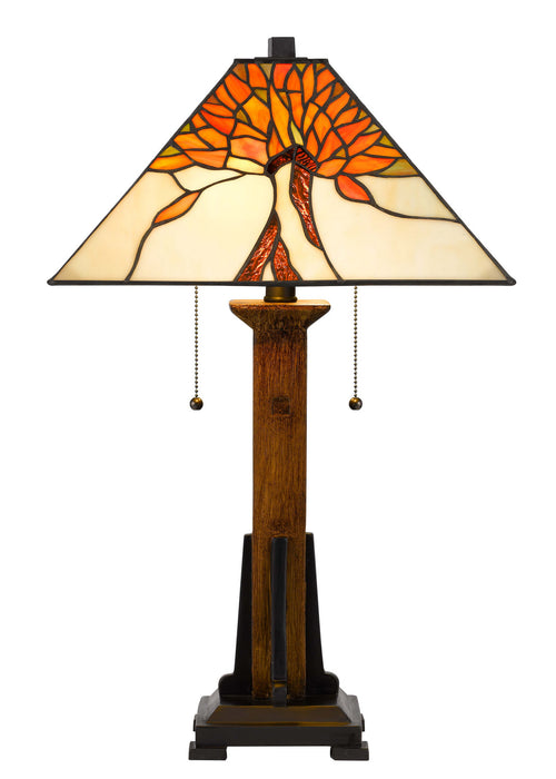 Cal Lighting BO-3010TB Two Light Table Lamp, Tiffany