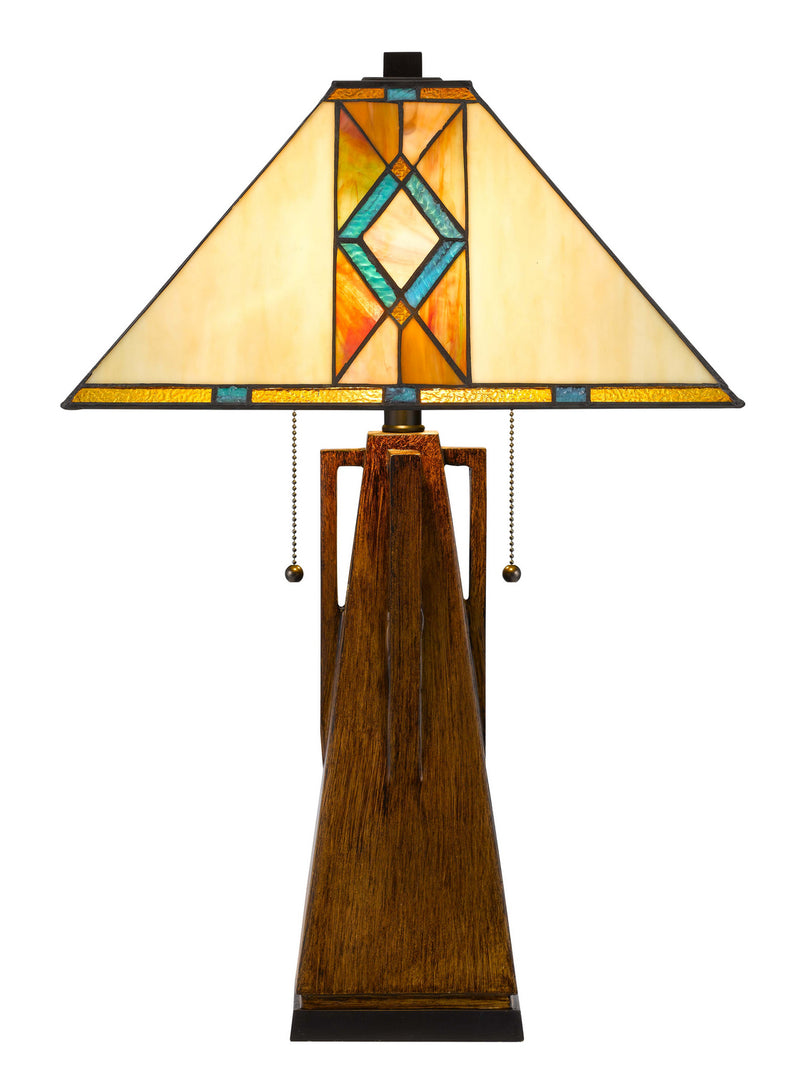 Cal Lighting BO-3011TB Two Light Table Lamp, Tiffany