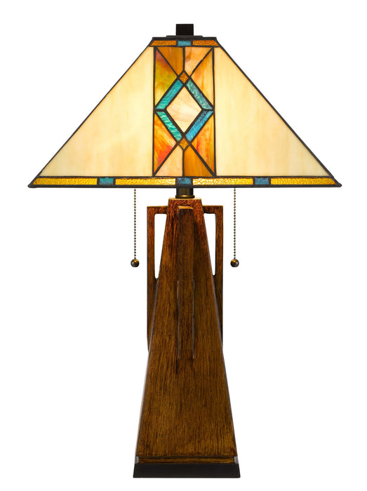 Cal Lighting BO-3011TB Two Light Table Lamp, Tiffany