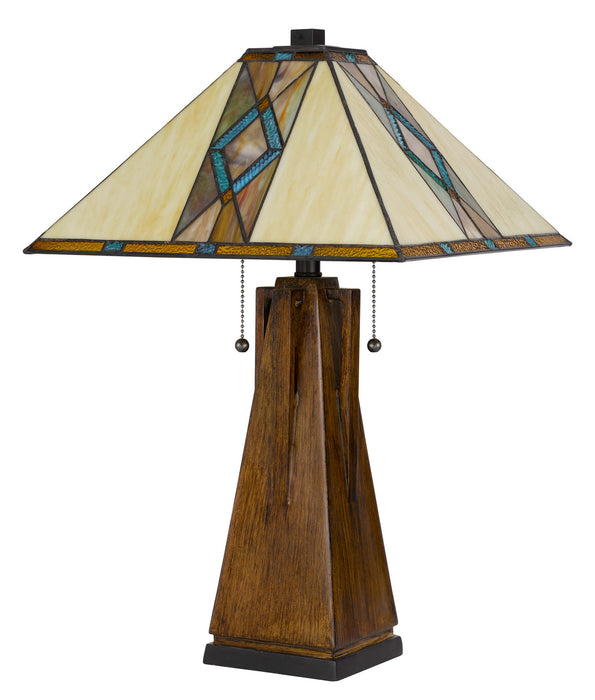 Cal Lighting BO-3011TB Two Light Table Lamp, Tiffany