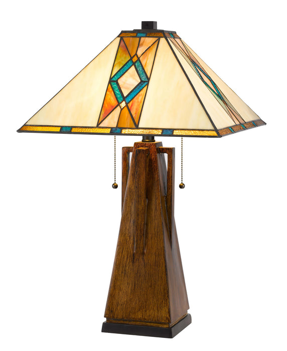 Cal Lighting BO-3011TB Two Light Table Lamp, Tiffany