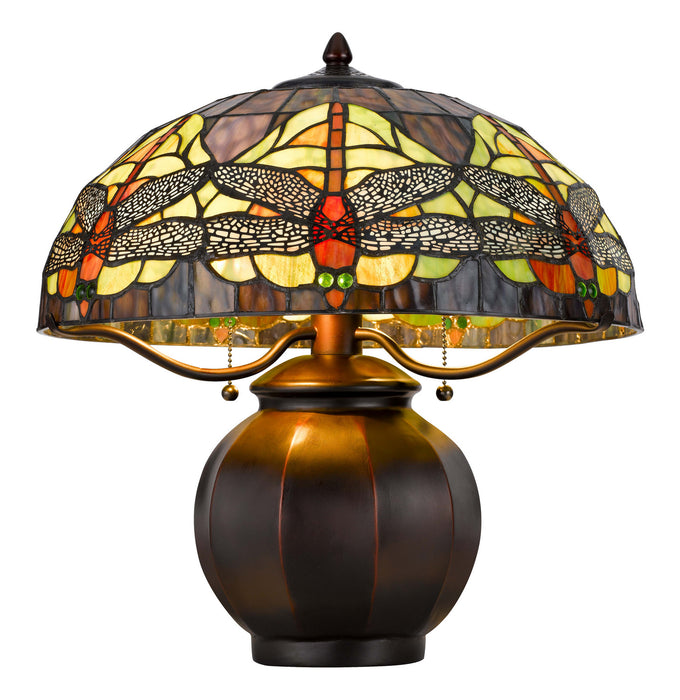 Cal Lighting BO-3012TB Two Light Table Lamp, Tiffany