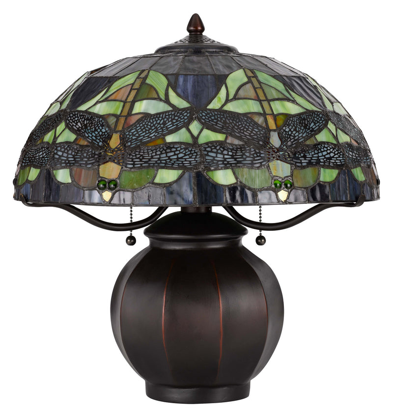 Cal Lighting BO-3012TB Two Light Table Lamp, Tiffany