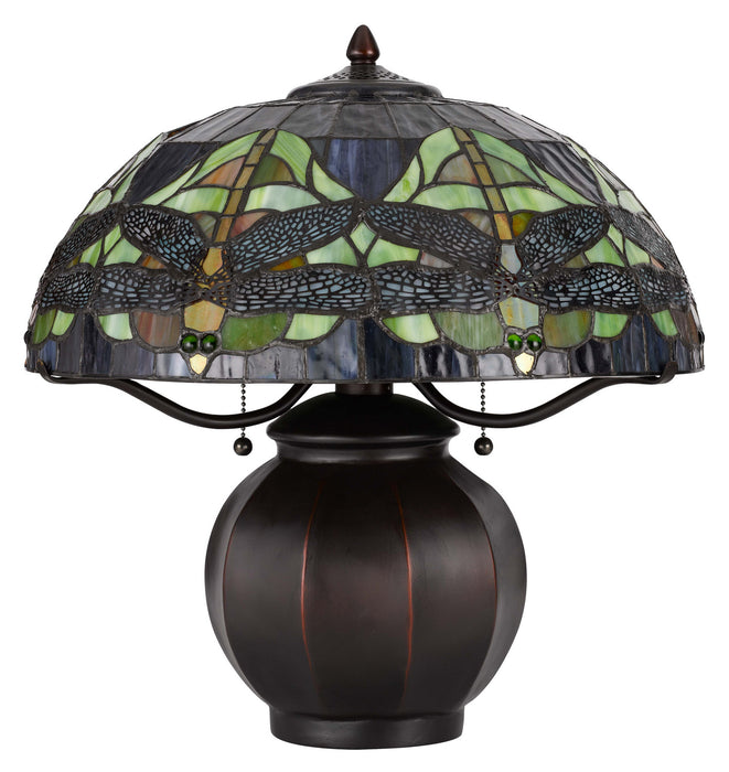 Cal Lighting BO-3012TB Two Light Table Lamp, Tiffany