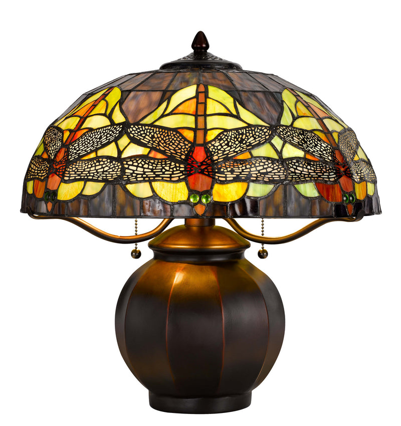 Cal Lighting BO-3012TB Two Light Table Lamp, Tiffany