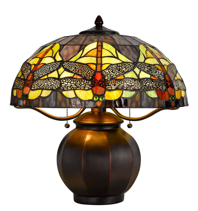 Cal Lighting BO-3012TB Two Light Table Lamp, Tiffany