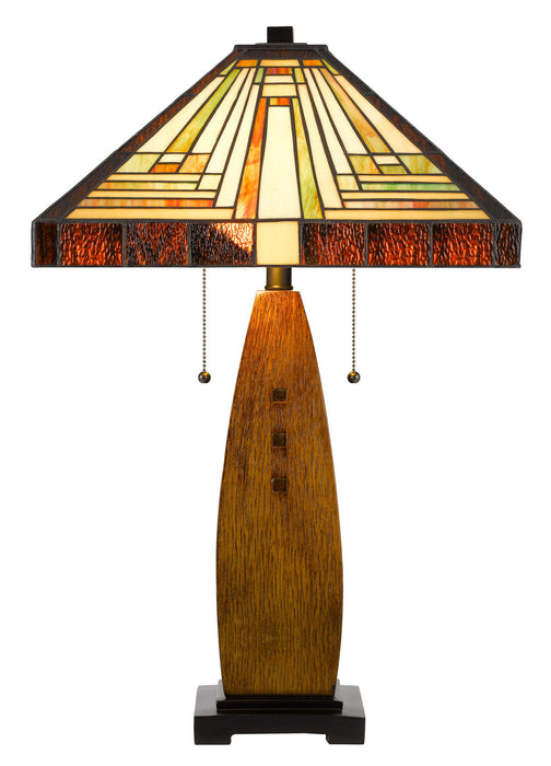 Cal Lighting BO-3013TB Two Light Table Lamp, Tiffany
