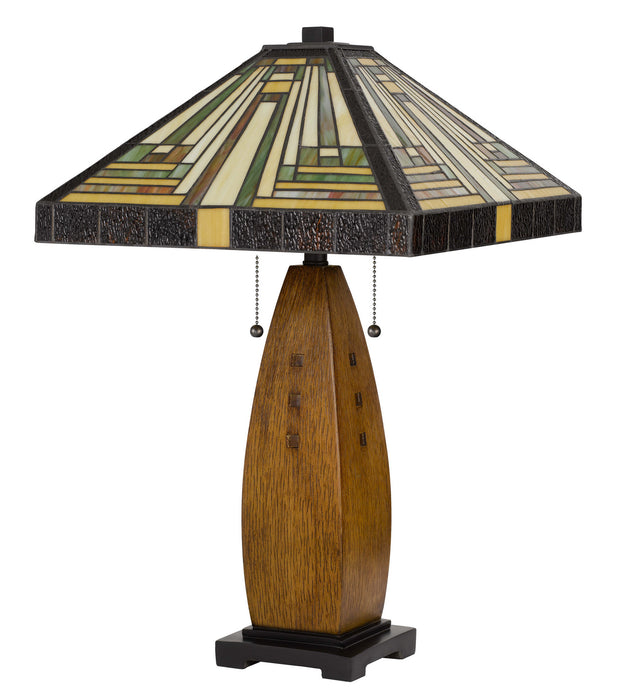 Cal Lighting BO-3013TB Two Light Table Lamp, Tiffany