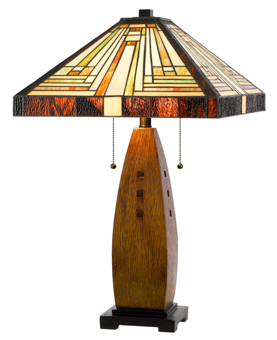 Cal Lighting BO-3013TB Two Light Table Lamp, Tiffany
