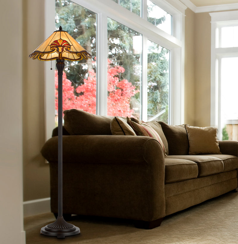 Cal Lighting BO-3015FL Two Light Floor Lamp, Tiffany