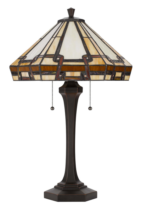 Cal Lighting BO-3016TB Two Light Table Lamp, Tiffany