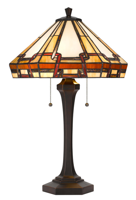 Cal Lighting BO-3016TB Two Light Table Lamp, Tiffany