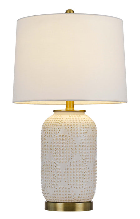 Cal Lighting BO-3022TB One Light Table Lamp, Ivory