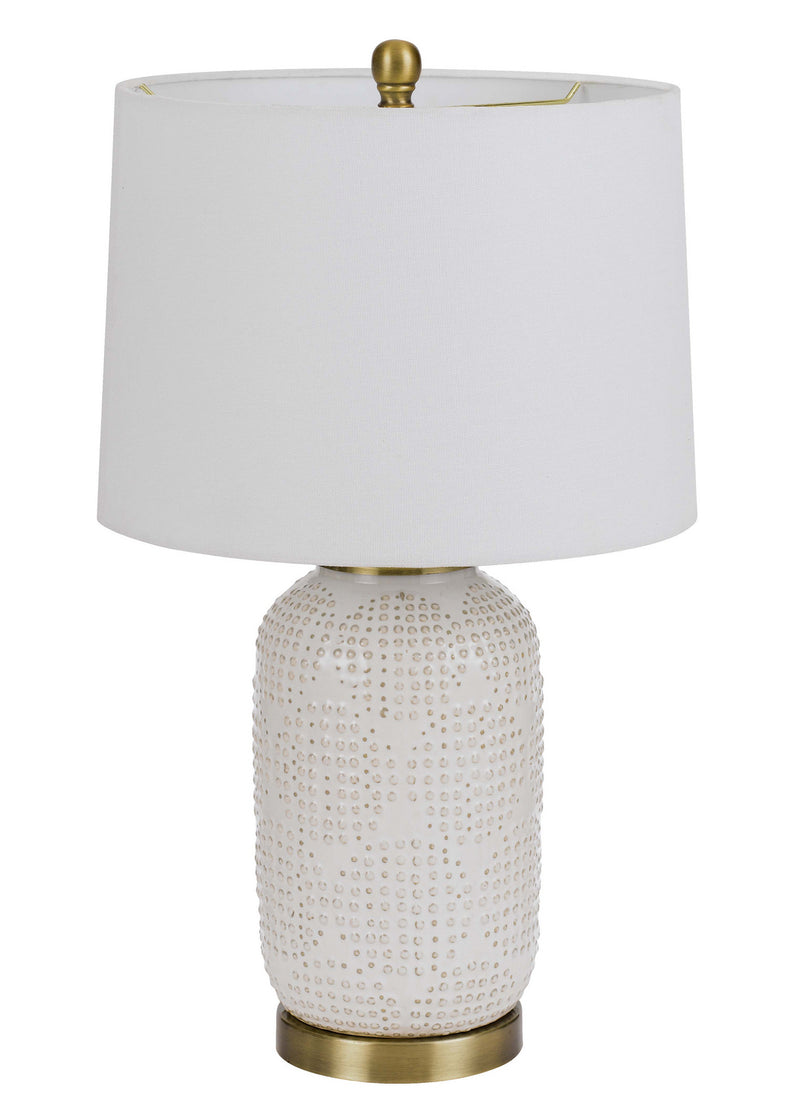 Cal Lighting BO-3022TB One Light Table Lamp, Ivory