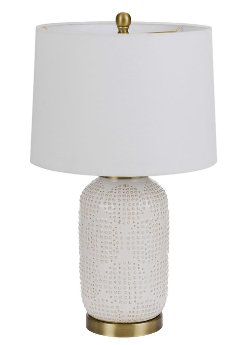 Cal Lighting BO-3022TB One Light Table Lamp, Ivory