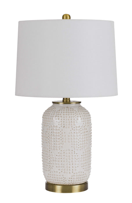 Cal Lighting BO-3022TB One Light Table Lamp, Ivory