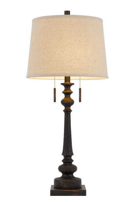 Cal Lighting BO-3024TB Two Light Table Lamp, Rustic Iron