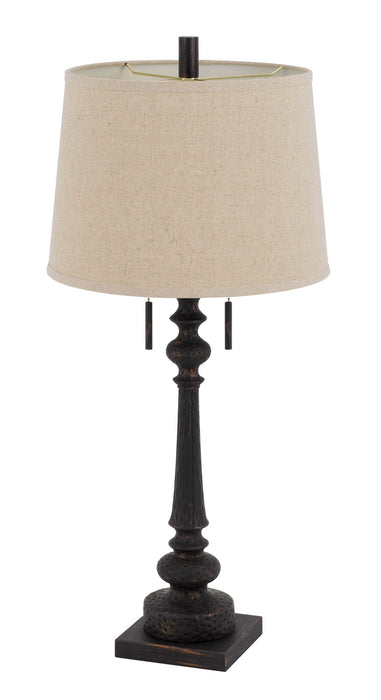 Cal Lighting BO-3024TB Two Light Table Lamp, Rustic Iron