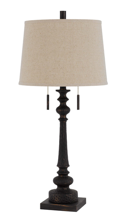 Cal Lighting BO-3024TB Two Light Table Lamp, Rustic Iron