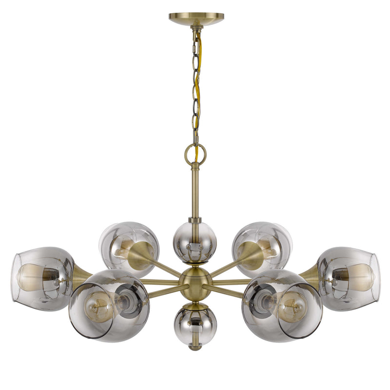 Cal Lighting FX-3757-6 Six Light Chandelier, Antique Brass