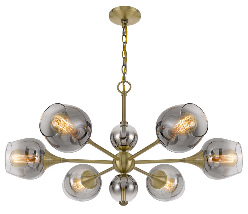 Cal Lighting FX-3757-6 Six Light Chandelier, Antique Brass