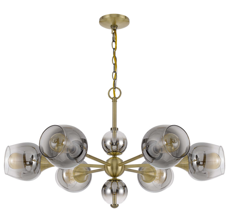Cal Lighting FX-3757-6 Six Light Chandelier, Antique Brass