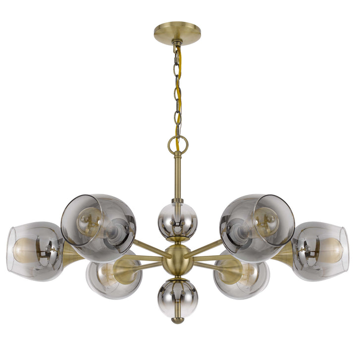 Cal Lighting FX-3757-6 Six Light Chandelier, Antique Brass
