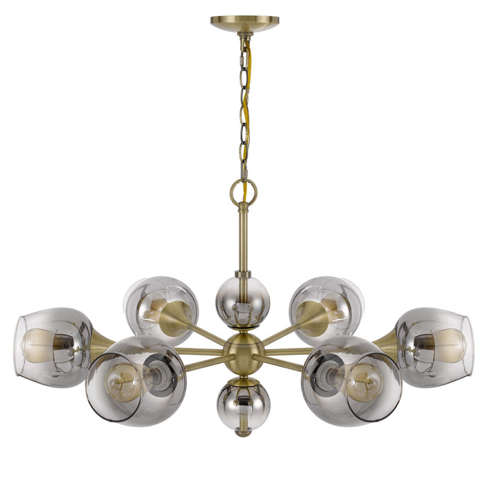 Cal Lighting FX-3757-6 Six Light Chandelier, Antique Brass