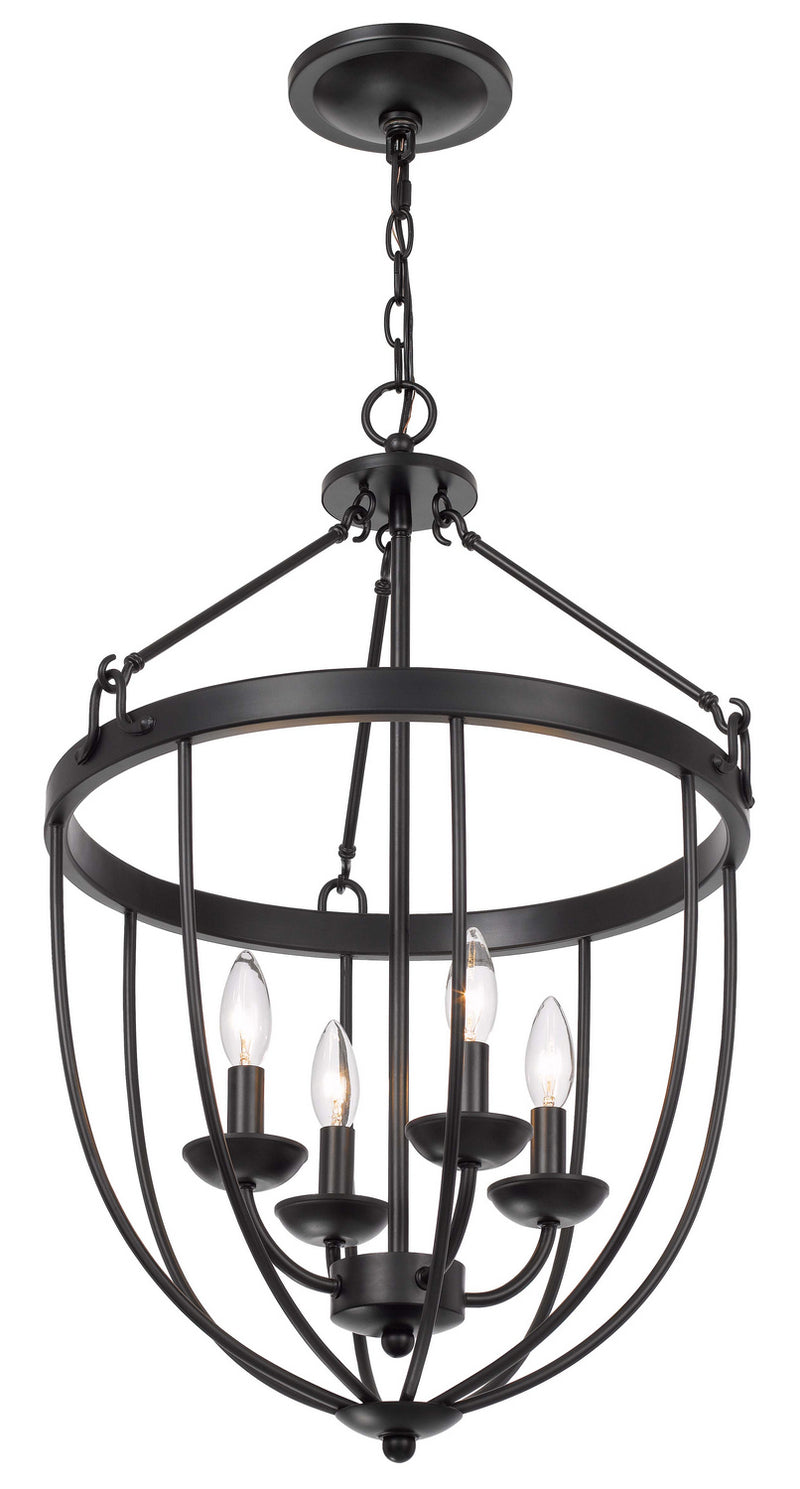 Cal Lighting FX-3762-4 Four Light Chandelier, Matte Black