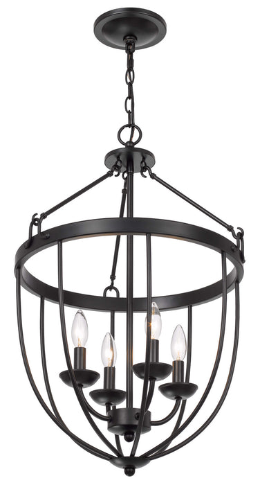Cal Lighting FX-3762-4 Four Light Chandelier, Matte Black