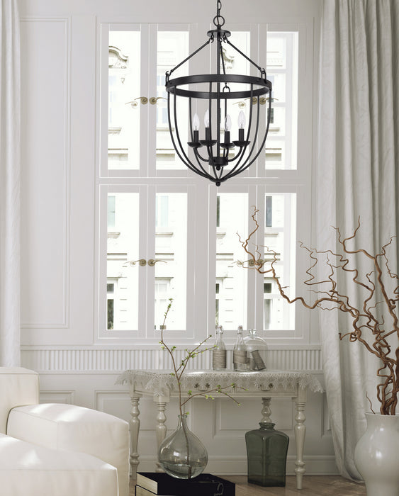 Cal Lighting FX-3762-4 Four Light Chandelier, Matte Black