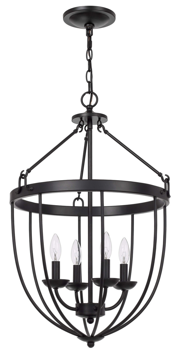 Cal Lighting FX-3762-4 Four Light Chandelier, Matte Black
