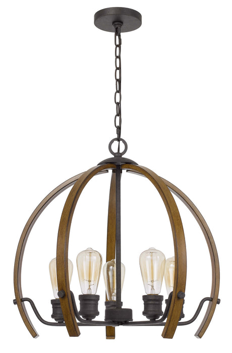 Cal Lighting FX-3764-5 Five Light Chandelier, Oak