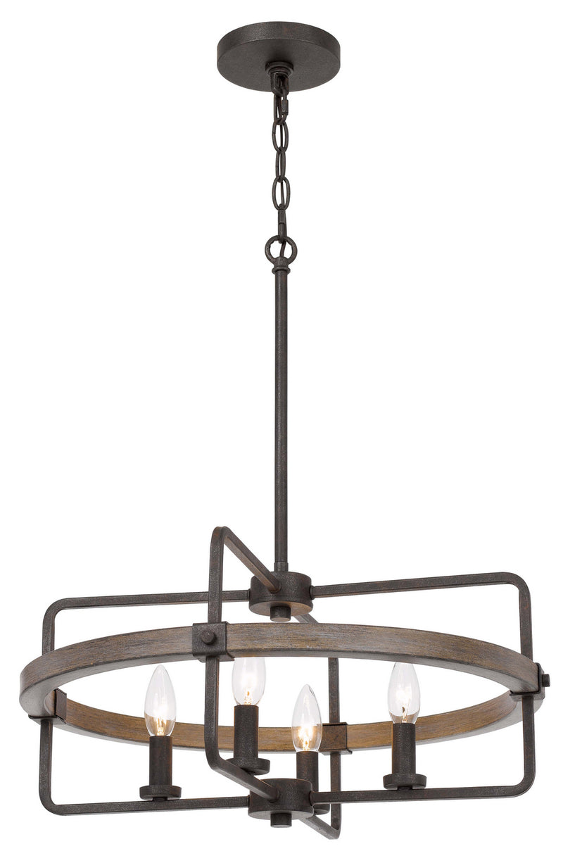 Cal Lighting FX-3765-4 Four Light Chandelier, Black Smith