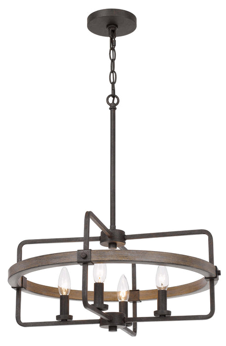 Cal Lighting FX-3765-4 Four Light Chandelier, Black Smith